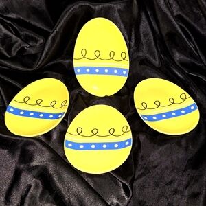 Threshold Stoneware Egg Appetizer Plates~Bread Plates~Oil Dip~Easter